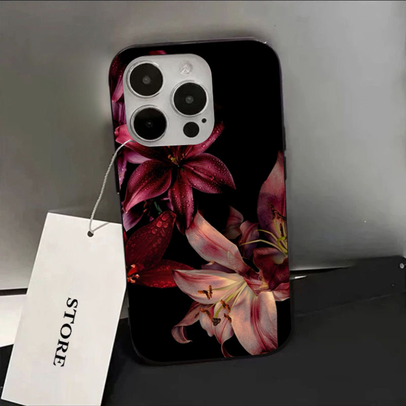 Plants X - Casing Ponsel Bunga Lily Merah Elegan
