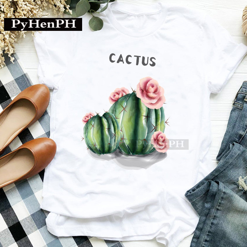 Kaos Wanita Motif Kaktus Lenga - Plant Parent Shirt ulasan dan harga