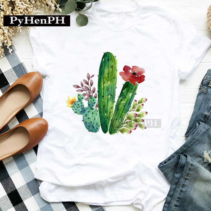 Kaos Wanita Motif Kaktus Lenga - Plant Parent Shirt ulasan dan harga