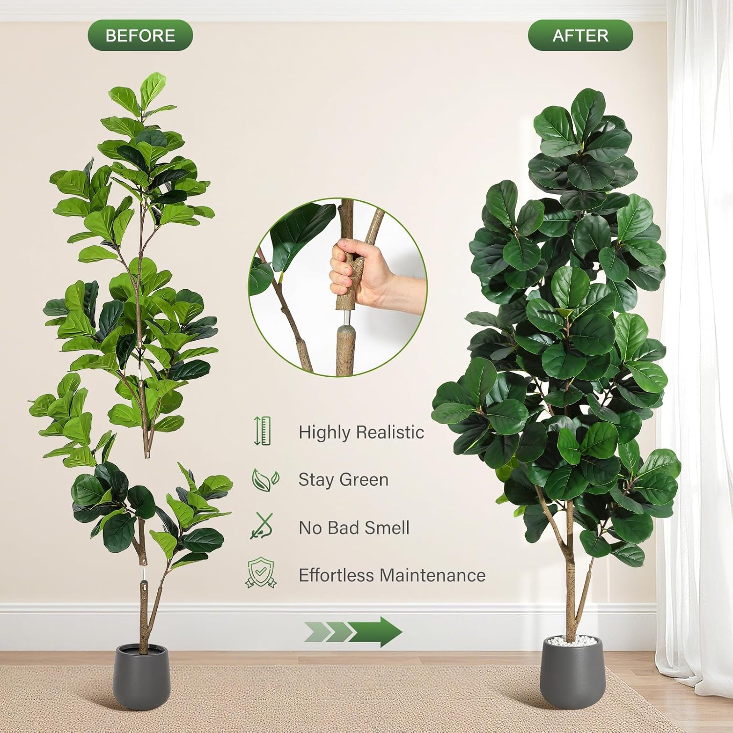 Pohon Ficus Lyrata Buatan 4FT/ - Fiddle Leaf Fig ulasan dan harga